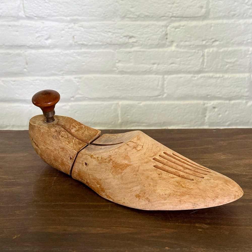 Antique Wooden Shoe Stretcher Primitive Cobbler Tool Form Rustic Decor